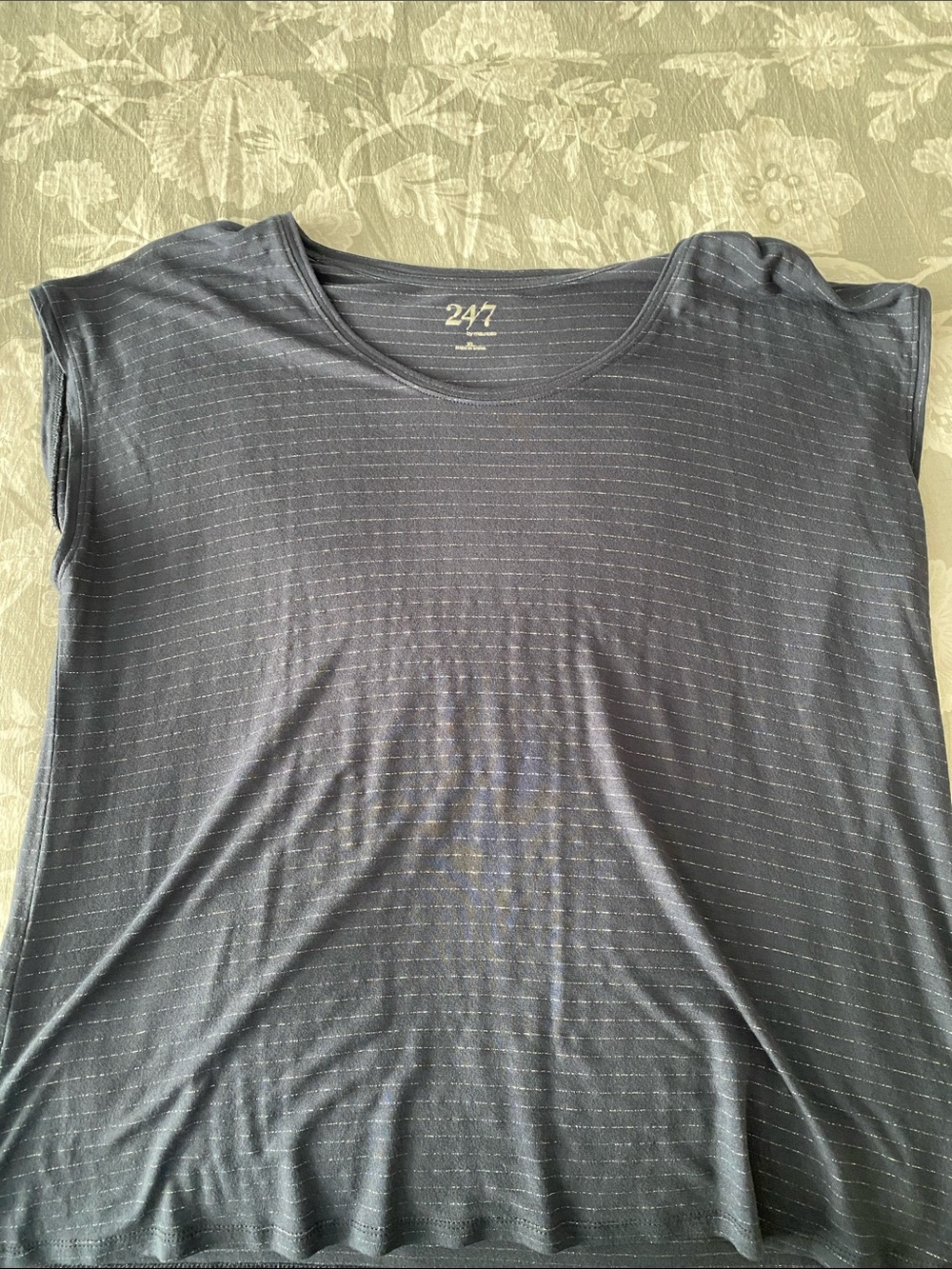 Maurices Navy Striped Cap-Sleeve Tank